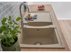 Respekta Mineralite Einbauspüle Boston 100 x 50 cm Sandbeige