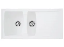 Respekta Mineralite Einbauspüle Boston 100 x 50 cm Weiß