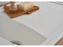 Respekta Mineralite Einbauspüle Boston 100 x 50 cm Weiß