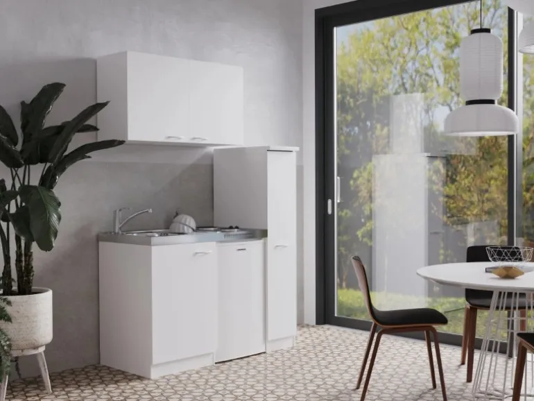 Respekta Miniküche MK130WOS 130 cm Weiß