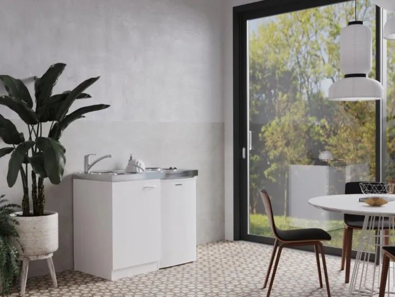 Respekta Miniküche Pantry 100S 100 cm Weiß