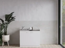 Respekta Miniküche Pantry100 ohne Kühlschrank Weiß