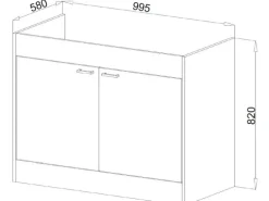 Respekta Miniküche Pantry100 ohne Kühlschrank Weiß