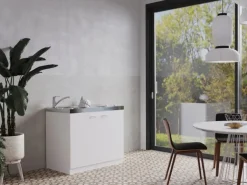 Respekta Miniküche Pantry100 ohne Kühlschrank Weiß