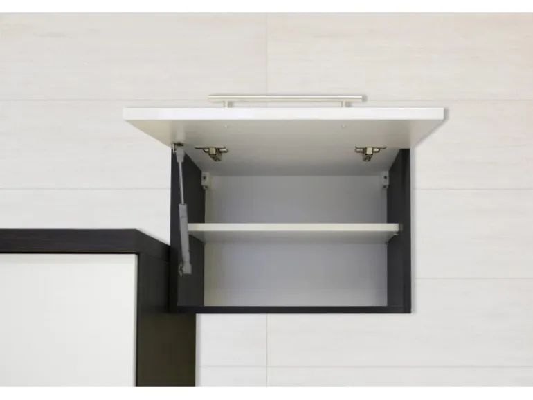 Respekta Premium Inselküche 310 cm Grau Hochglanz-Weiß