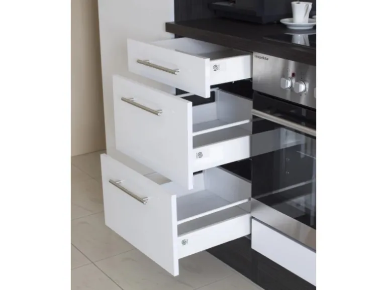 Respekta Premium Inselküche 310 cm Weiß Hochglanz