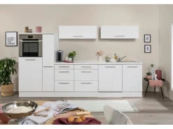 Respekta Premium Inselküche 310 cm Weiß Hochglanz