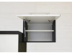 Respekta Premium Inselküche 280 cm Grau Hochglanz-Eiche Grau