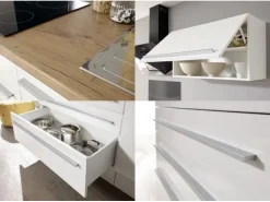 Respekta Premium Küchenzeile 320 cm Grau-Weiß Hochglanz