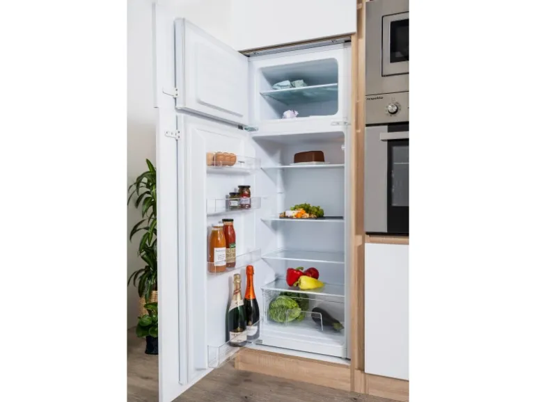 Respekta Premium Küchenzeile Grifflos 395 cm Weiß Hochglanz-Eiche Sägerau