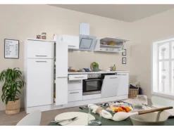 Respekta Premium Küchenzeile 310 cm Weiß Hochglanz