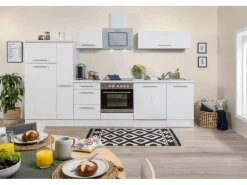 Respekta Premium Küchenzeile 310 cm Weiß Hochglanz