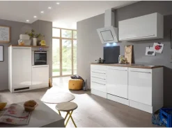 Respekta Premium Küchenzeile BERP290HWWC 290 cm Weiß Hochglanz