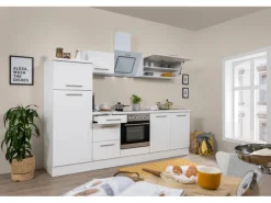 Respekta Premium Küchenzeile 270 cm Weiß Hochglanz