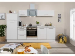 Respekta Premium Küchenzeile 270 cm Weiß Hochglanz