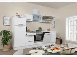 Respekta Premium Küchenzeile 280 cm Weiß Hochglanz
