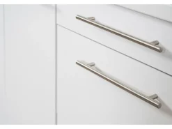 Respekta Premium Küchenzeile 220 cm Weiß Hochglanz-Eiche Grau