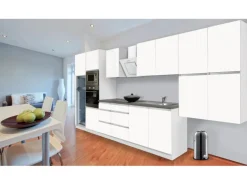 Respekta Premium Küchenzeile Grifflos 435 cm Weiß Matt-Weiß