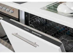 Respekta Premium Küchenzeile RP280HWW42060BS 280 cm Hochglanz Weiß