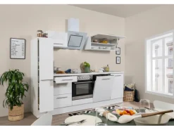 Respekta Premium Küchenzeile 250 cm Weiß Hochglanz