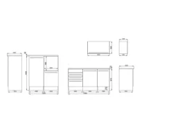 Respekta Premium Küchenzeile BERP290HWGC 290 cm Grau Hochglanz-Weiß