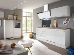 Respekta Premium Küchenzeile 320 cm Weiß Hochglanz