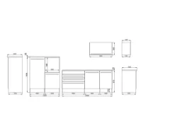 Respekta Premium Küchenzeile 320 cm Weiß Hochglanz