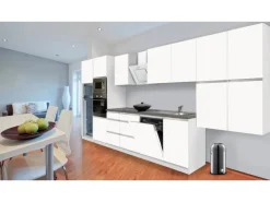 Respekta Premium Küchenzeile Grifflos 445 cm Weiß Matt-Weiß