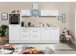 Respekta Premium Küchenzeile 270 cm Hochbau Weiß Hochglanz