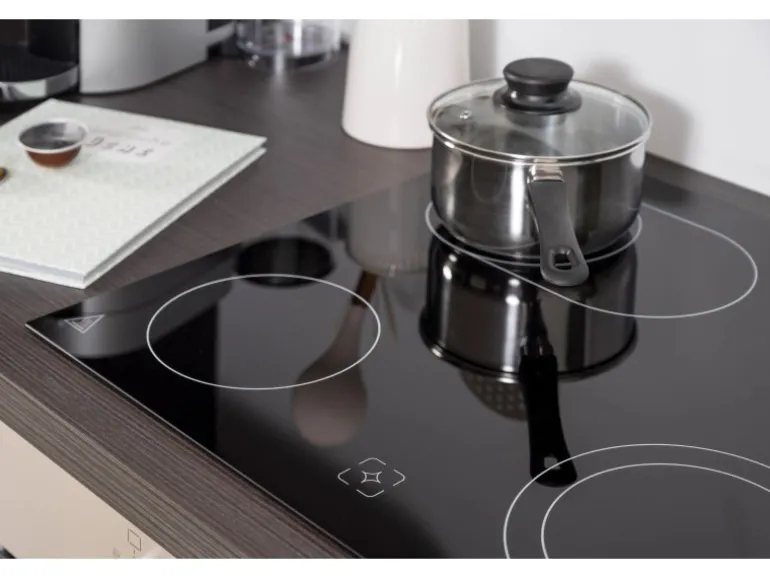 Respekta Premium Küchenzeile 280 cm Grau Hochglanz-Eiche Grau