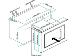 Respekta Premium Küchenzeile GLRP445HESSGKEOES Grifflos 445 cm Schwarz Eiche NB