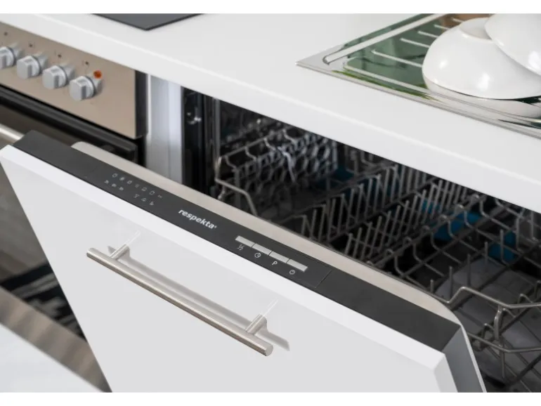 Respekta Premium Winkelküche RP290WGC 290 x 200 cm Grau Hochglanz-Weiß