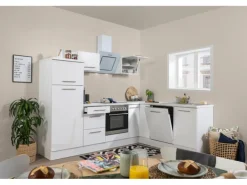 Respekta Premium Winkelküche 260 x 200 cm Weiß Hochglanz