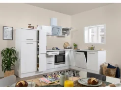 Respekta Premium Winkelküche RP290WWC 290 x 200 cm Weiß Hochglanz-Weiß