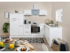 Respekta Premium Winkelküche RP290WWC 290 x 200 cm Weiß Hochglanz-Weiß