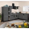 Respekta Premium Winkelküche RP290EGC 290 x 200 cm Grau Hochglanz-Eiche Grau