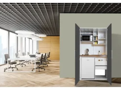 Respekta Schrankküche SKWGMI reversibel Grau-Weiß