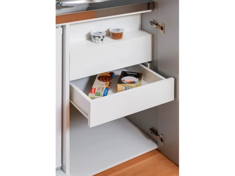 Respekta Schrankküche SKWGMI reversibel Grau-Weiß