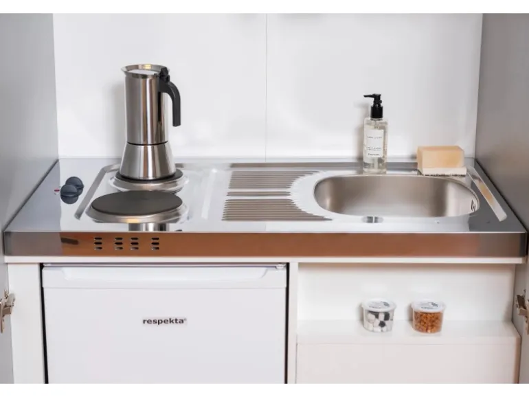 Respekta Schrankküche SKWGMI reversibel Grau-Weiß