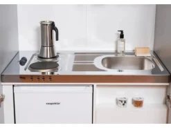 Respekta Schrankküche SKWG Grau Weiß