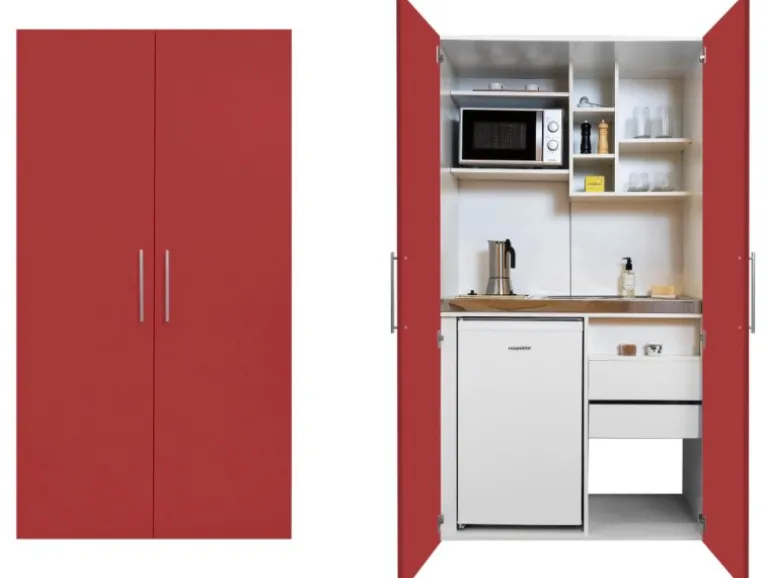 Respekta Schrankküche SKWGMIC reversibel Grau-Weiß