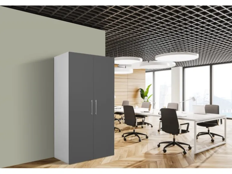 Respekta Schrankküche SKWGMIC reversibel Grau-Weiß