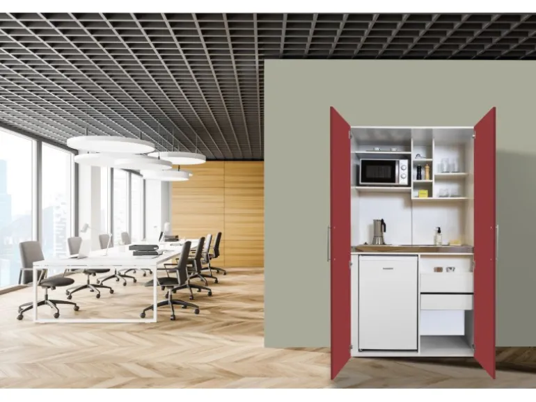 Respekta Schrankküche SKWGMIC reversibel Grau-Weiß