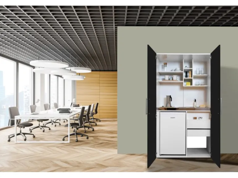 Respekta Schrankküche SKWSC reversibel Schwarz-Weiß