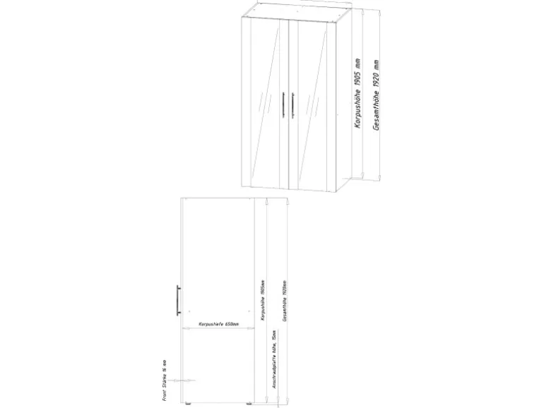 Respekta Schrankküche SKWSMIC reversibel Schwarz-Weiß