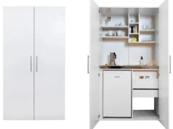 Respekta Schrankküche SKWWC reversibel Weiß