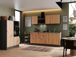 Respekta Selection Küchenzeile Elisabeth RS340HGAH 340 cm Artisan Eiche Nb.-Grau