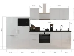 Respekta Selection Küchenzeile Elisabeth RS340AGH 340 cm Grau-Artisan Eiche Nb.