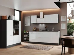 Respekta Selection Küchenzeile Elisabeth RS370HGWH 370 cm Weiß-Grau