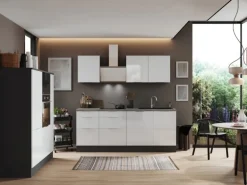 Respekta Selection Küchenzeile Elisabeth RS370HGWH 370 cm Weiß-Grau